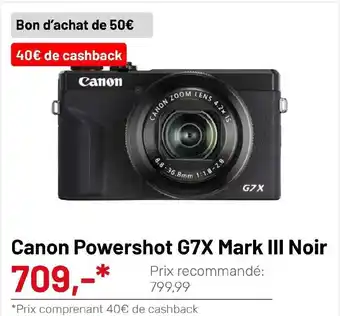Canon Powershot G7X Mark III Noir
