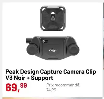 Peak Design Capture Camera Clip V3 Noir + Support