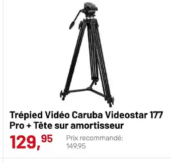 Trépied Vidéo Caruba Videostar 177 Pro + Tête Sur Amortisseur
