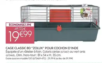 Truffaut Cage classic 80 “zolux” pour cochon d’inde offre