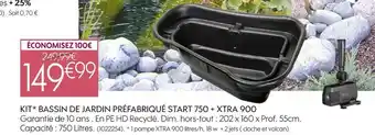 Kit bassin de jardin préfabriqué start 750 + xtra 900