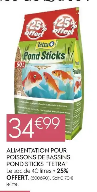 Truffaut Tetra alimentation pour poissons de bassins pond sticks offre