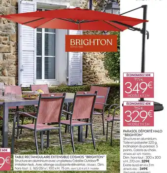 Truffaut Brighton parasol déporté halo offre