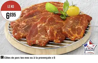 Géant Casino Côtes de porc tex-mex ou à la provençale x 6 offre
