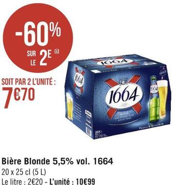 Géant Casino 1664 bière blonde 5,5% vol. offre