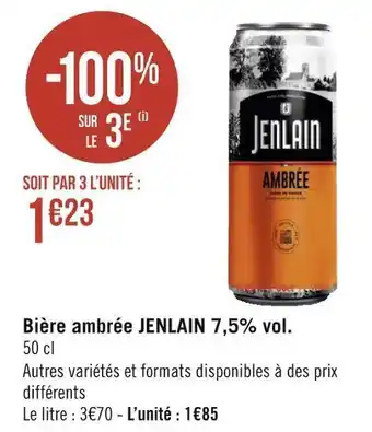 Géant Casino Jenlain bière ambrée 7,5% vol. offre