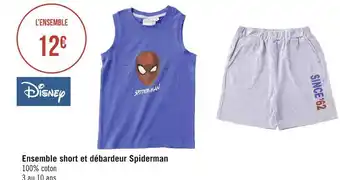 Géant Casino Disney ensemble short et débardeur spiderman offre
