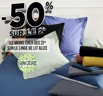 Sincère bon plan sur le linge de lit alize de la marque sincere