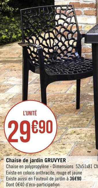 Géant Casino Chaise de jardin gruvyer offre