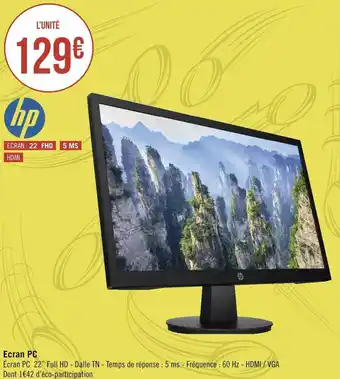 Géant Casino Hp ecran pc offre