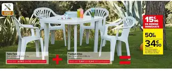 Carrefour Table Faro Fauteuil Altea offre