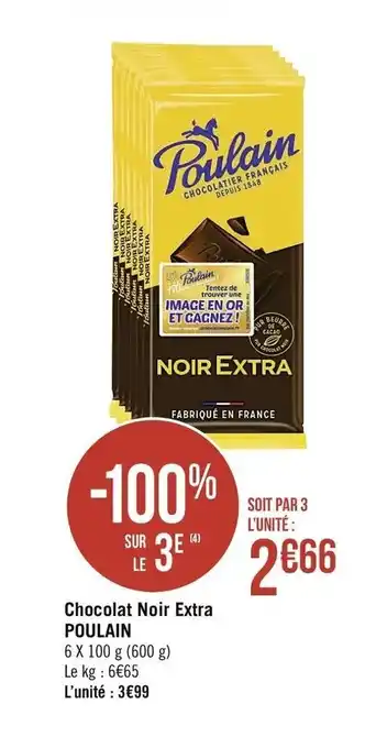 Géant Casino Chocolat Noir Extra Poulain offre