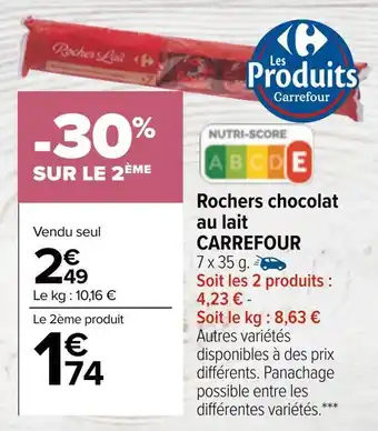 Carrefour Carrefour rochers chocolat au lait offre