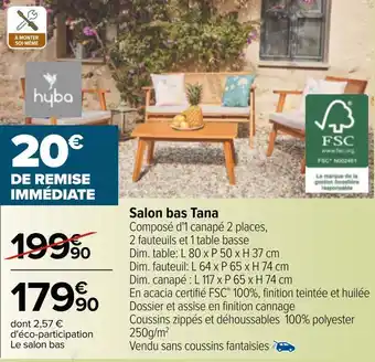 Carrefour Hyba salon bas siena offre