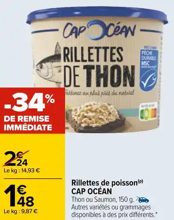 Carrefour Cap océan rillettes de poisson offre