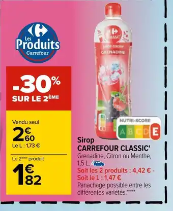 Carrefour Carrefour classic sirop offre