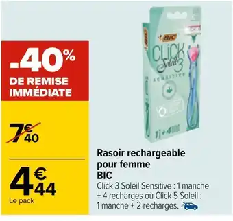 Carrefour Bic rasoir rechargeable pour femme offre