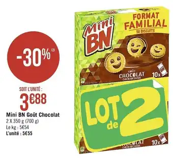 Géant Casino Mini BN Goût Chocolat offre