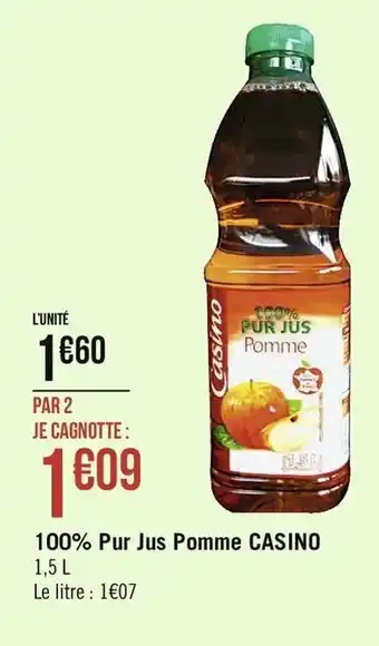 Géant Casino 100% pur jus Pomme Casino offre