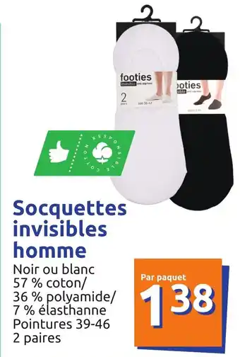 Action Scoquettes invisibles homme offre