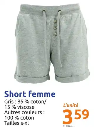 Action Short femme offre