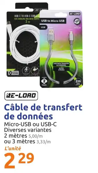 Câble de transfert de donnees