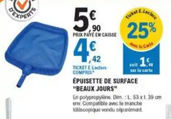 E.Leclerc Brico Épuisette de Surface Beaux Jours offre