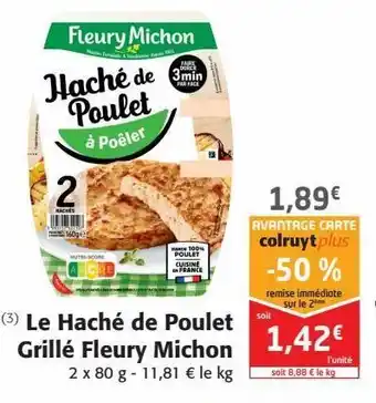 Colruyt Haché de grillé poulet fleury michon offre