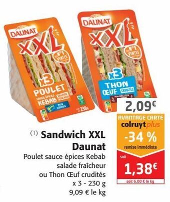 Colruyt Sandwich xxl daunat offre