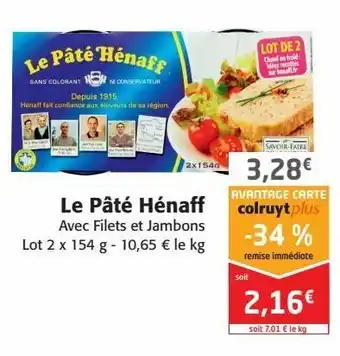 Colruyt Le paté hénaff offre