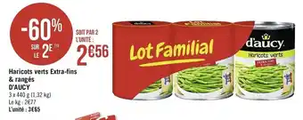 Géant Casino Haricots verts Extra-fins & rangés D'Aucy offre