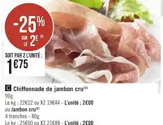 Géant Casino Chiffonnade de jambon cru offre