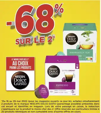 Géant Casino Nescafe dolce gusto bon plan au choix parmi les produits de la marque nescafe dolce gusto offre