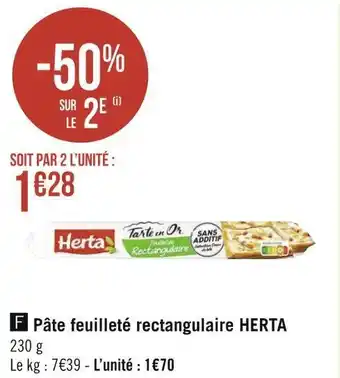 Géant Casino Herta pâte feuilleté rectangulaire offre