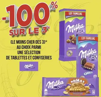 Géant Casino Milka bon plan sur une sélection de tablettes et confiseries de la marque milka offre