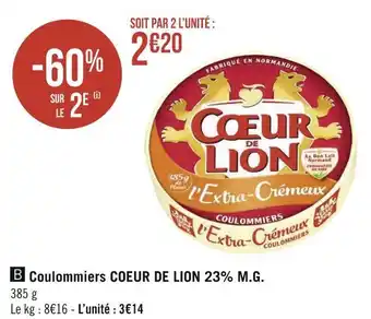 Géant Casino Coeur de lion coulommiers 23% m.g. offre