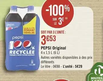 Géant Casino Pepsi original offre