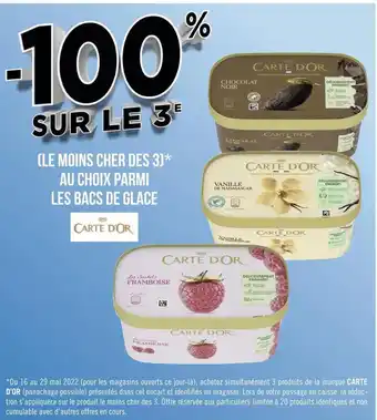 Géant Casino Carte d'or bon plan parmi les bacs de glace de la marque carte d'or offre