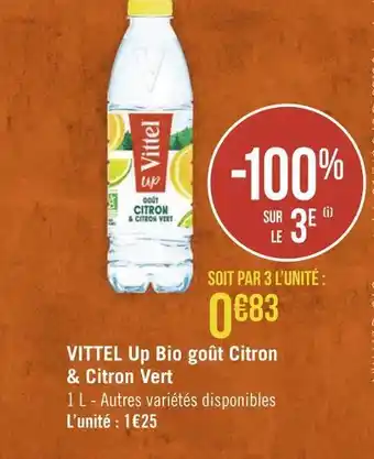 Géant Casino Vittel vittel up bio goût & citron vert offre
