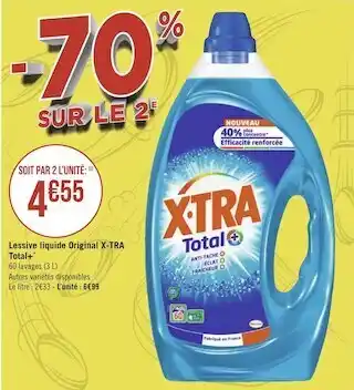Géant Casino X-tra lessive liquide original offre
