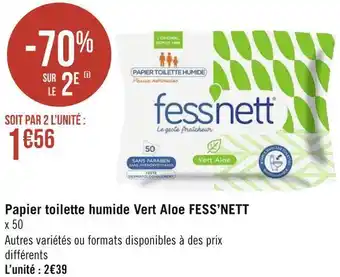Géant Casino Fess’nett papier toilette humide vert aloe offre