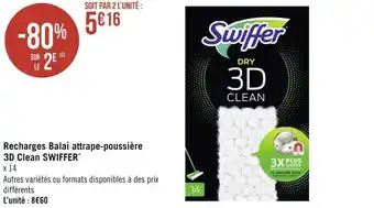 Géant Casino Swiffer recharges balai attrape-poussière 3d clean offre