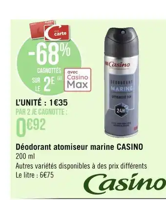 Géant Casino Casino déodorant atomiseur marine offre