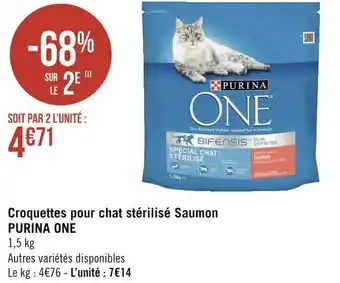 Purina one croquettes pour chat stérilisé saumon