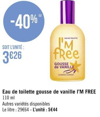 Géant Casino I’m free eau de toilette gousse de vanille offre