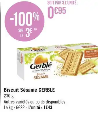 Gerblé biscuit sésame