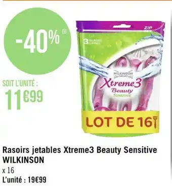 Géant Casino Wilkinson rasoirs jetables xtreme3 beauty sensitive offre