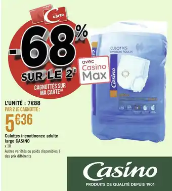 Géant Casino Casino culottes incontinence adulte large offre