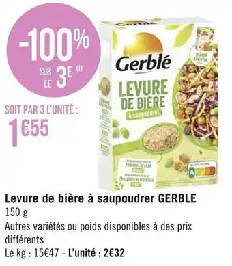 Géant Casino Gerble levure de bière à saupoudrer offre