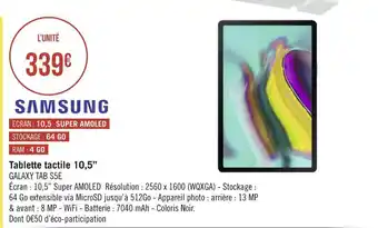 Géant Casino Samsung tablette tactile 10,5” offre